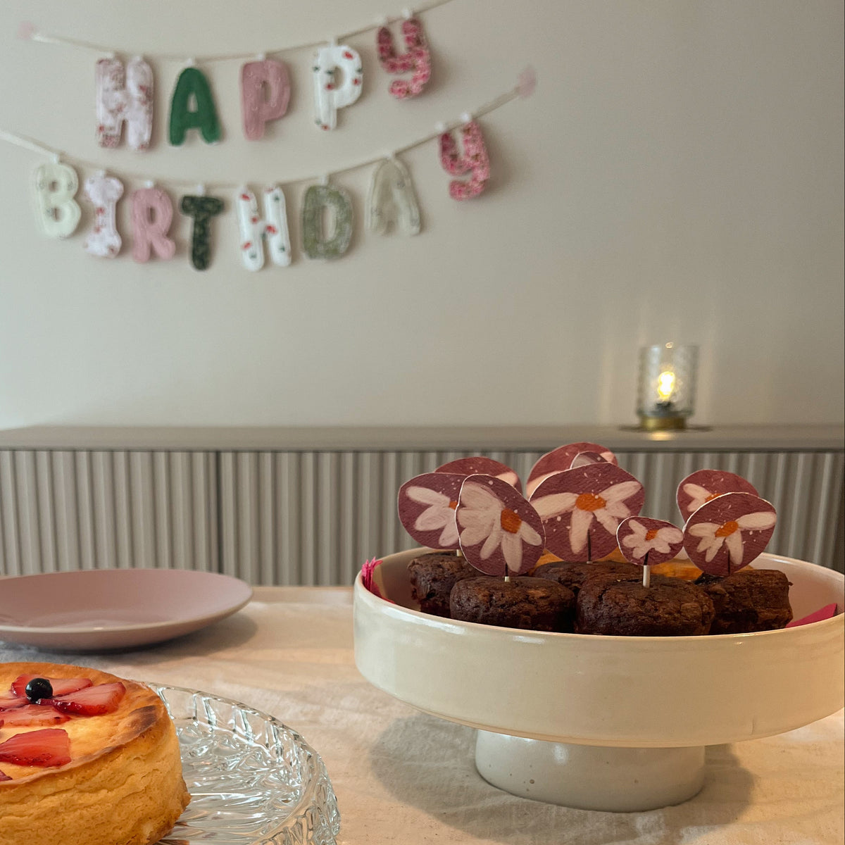 Caketopper – Blumen rosa