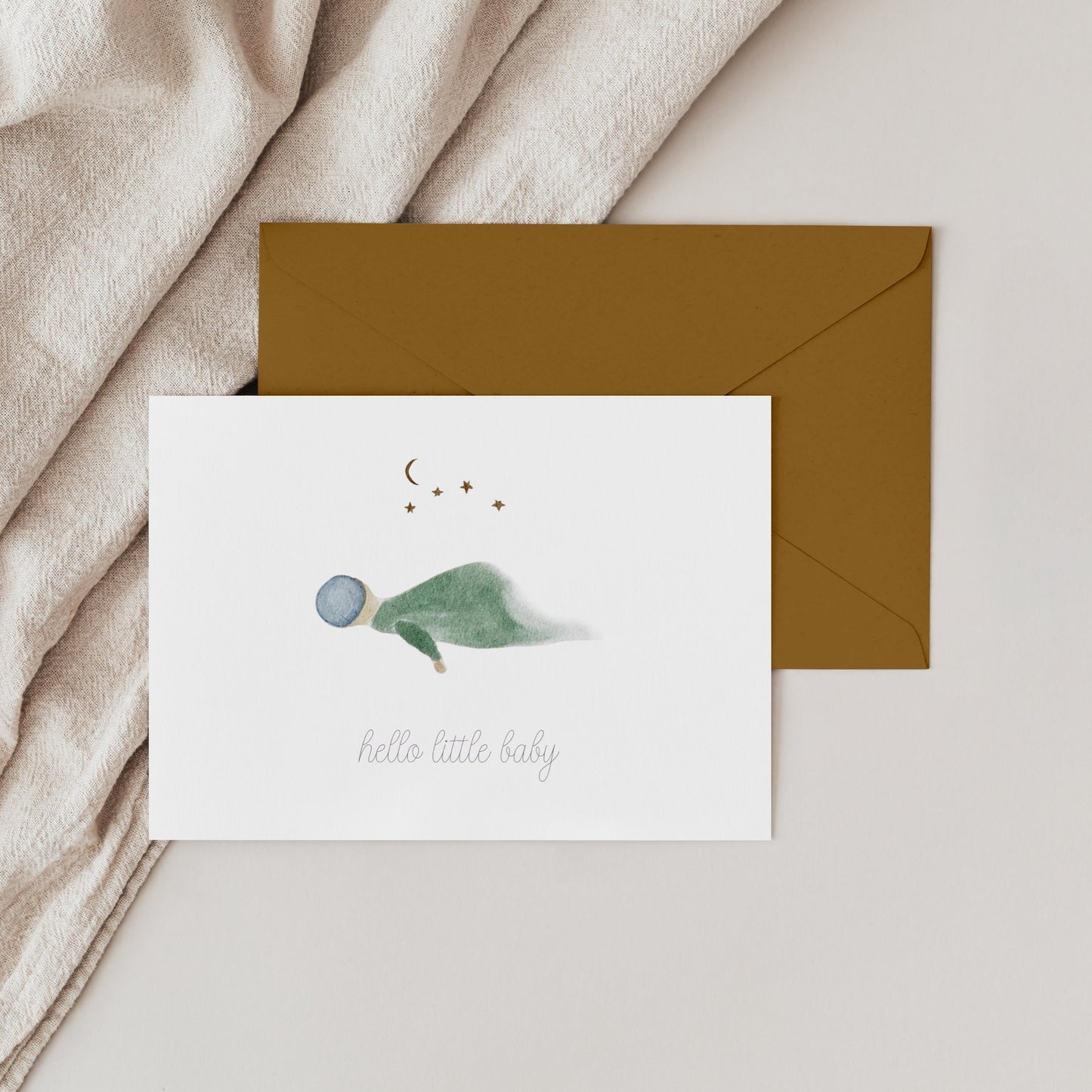 Aquarell Karte zur Geburt "Baby"