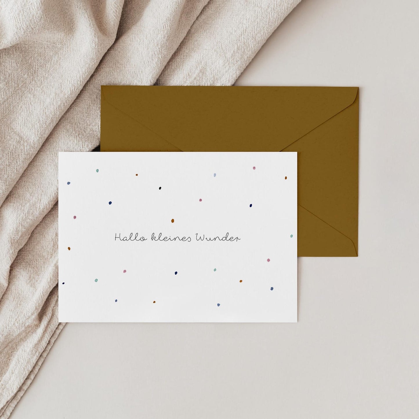 Aquarell Karte zur Geburt "Tupfer"