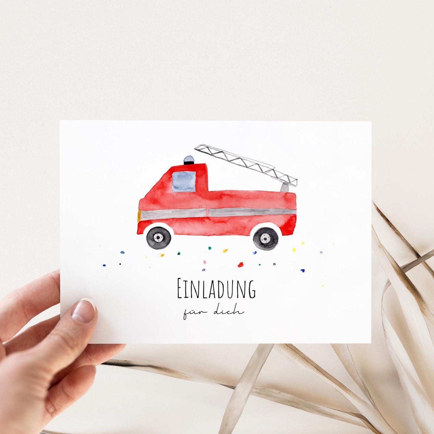 Einladungskarten-Set "Feuerwehr“