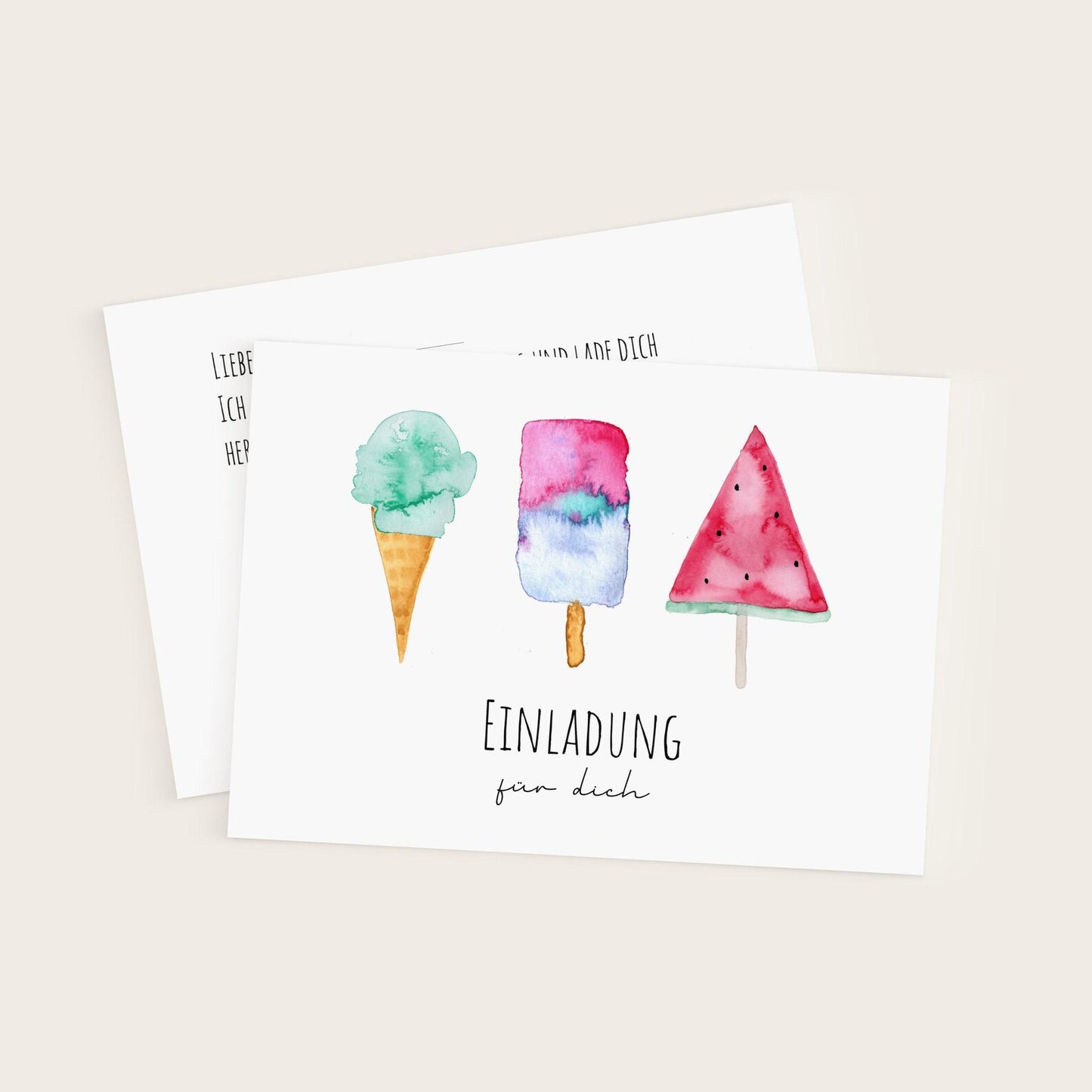 Einladungskarten-Set "Eis“