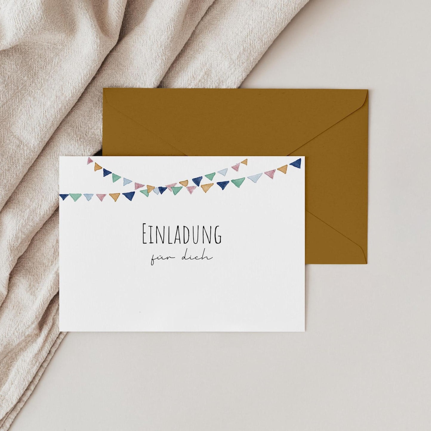Einladungskarten-Set "Wimpelkette“