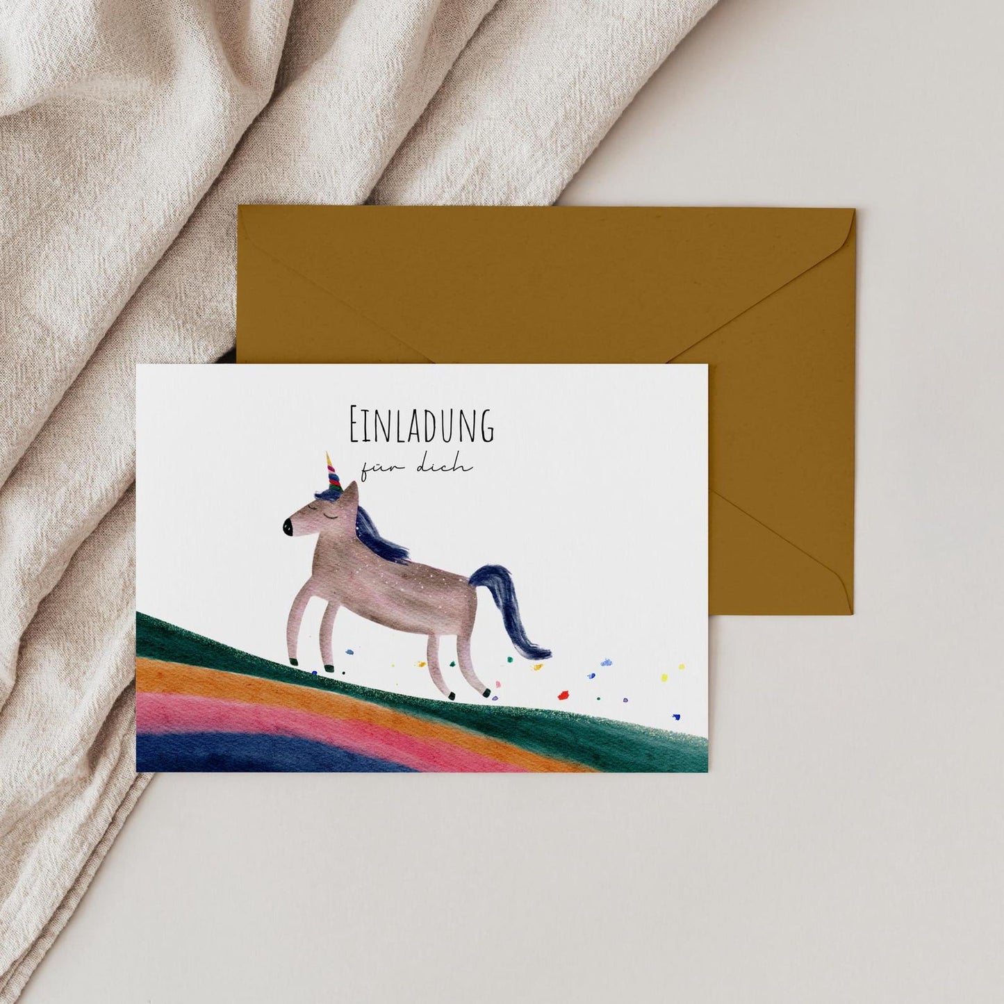 Einladungskarten-Set "Einhorn"