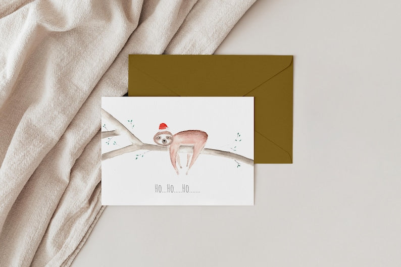 Weihnachtskarte "Faultier"