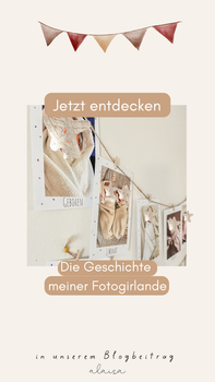 Fotogirlande 1. Geburtstag im Kinderzimmer aufgehängt