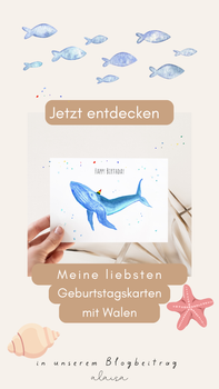 Meine liebsten Geburtstagskarten mit Walen - Blogpost