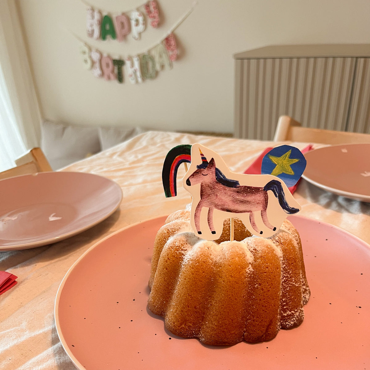 Caketopper Einhorn Regenbogen Stern