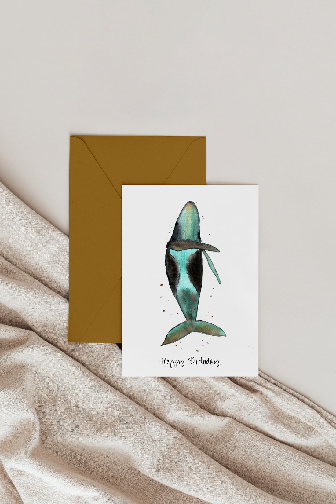 Karte zum Geburtstag mit Orka Motiv