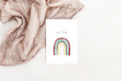 Karte zur Taufe Regenbogen
