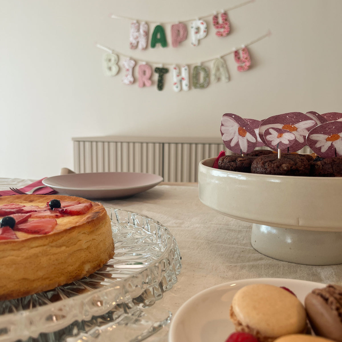 Caketopper – Blumen rosa