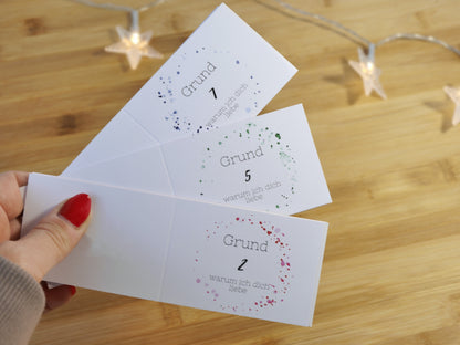 24 Gründe, warum ich dich liebe – handgemalter Adventskalender für persönliche Liebesbotschaften