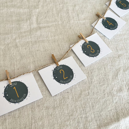 24 Gründe, warum ich dich liebe – handgemalter Adventskalender für persönliche Liebesbotschaften (grün))