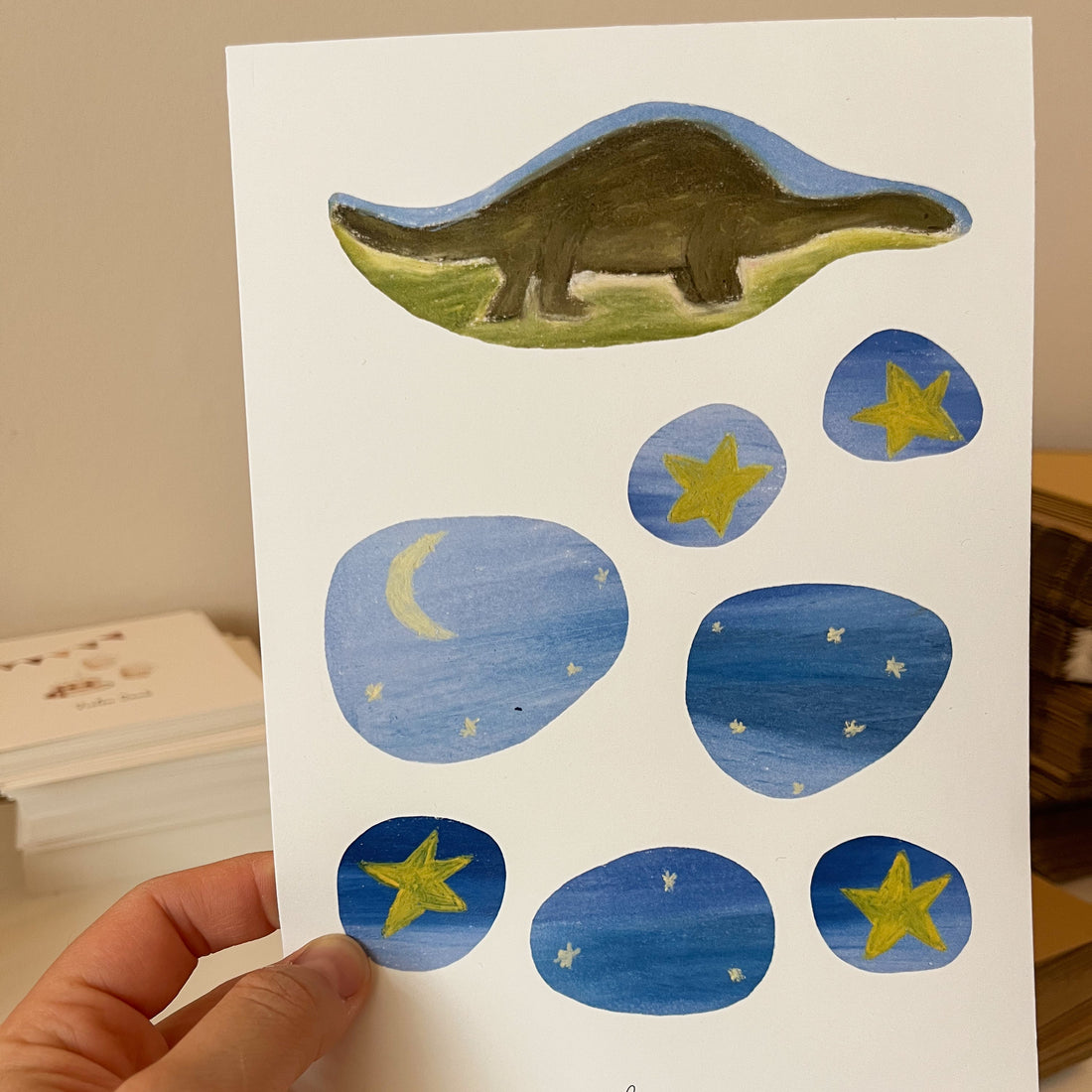 Caketopper – Dino unter Sternenhimmel
