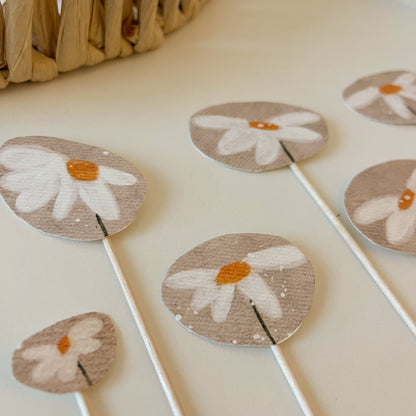 Caketopper – Blumen beige