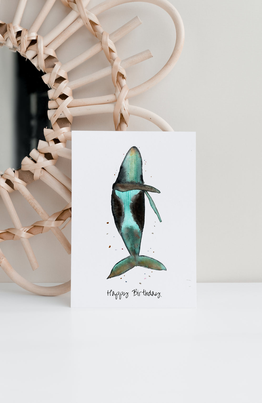 Geburtstagskarte mit Orka Motiv