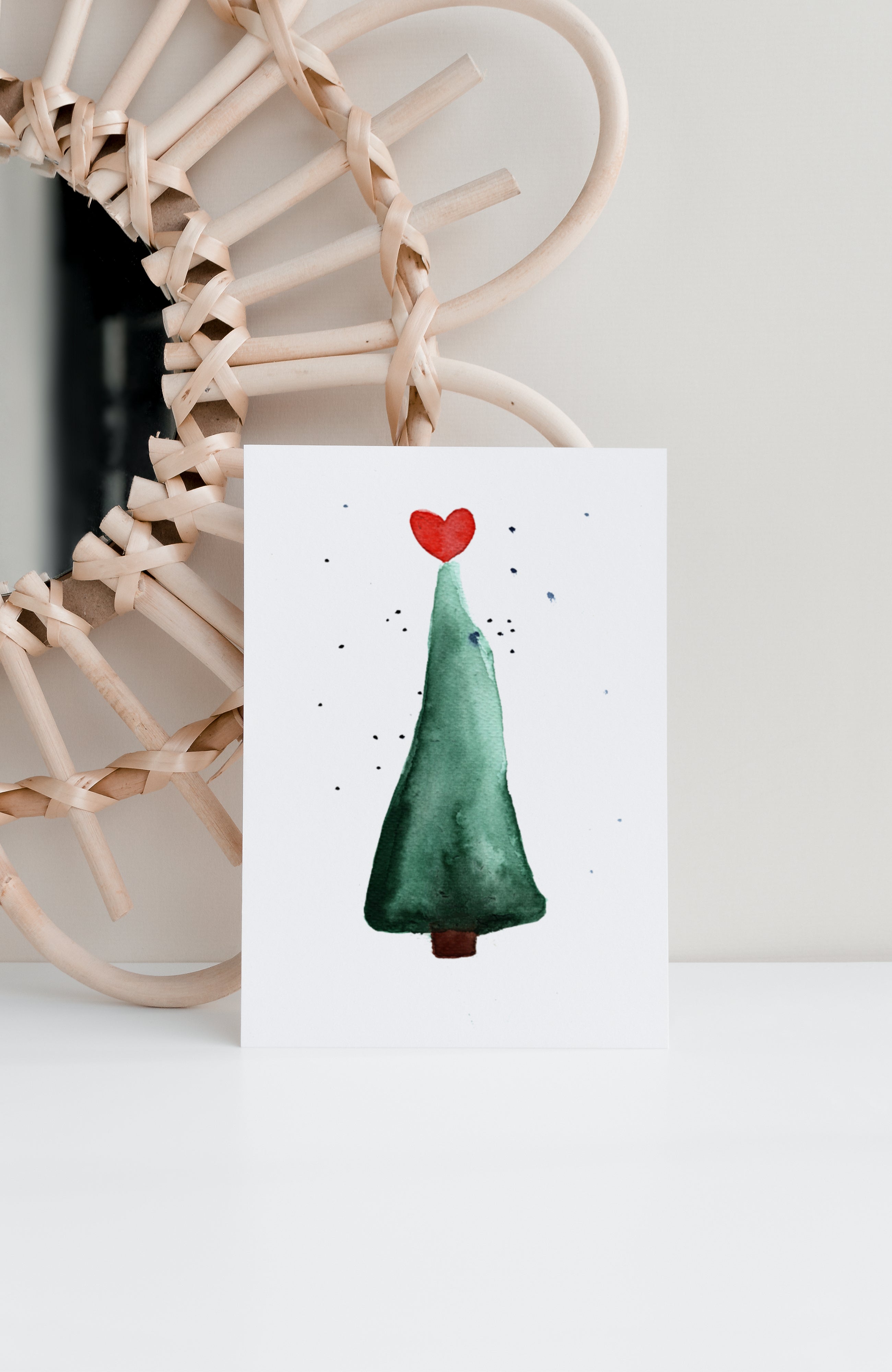 Weihnachtskarte Weihnachtsbaum Herz