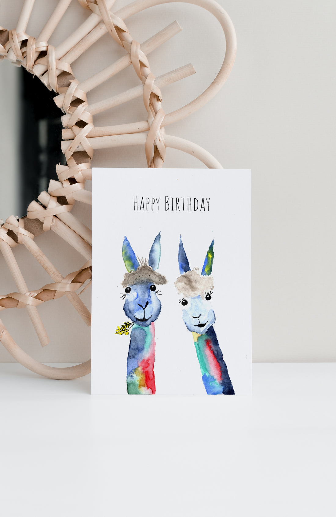 Karte zum Geburtstag Alpakas