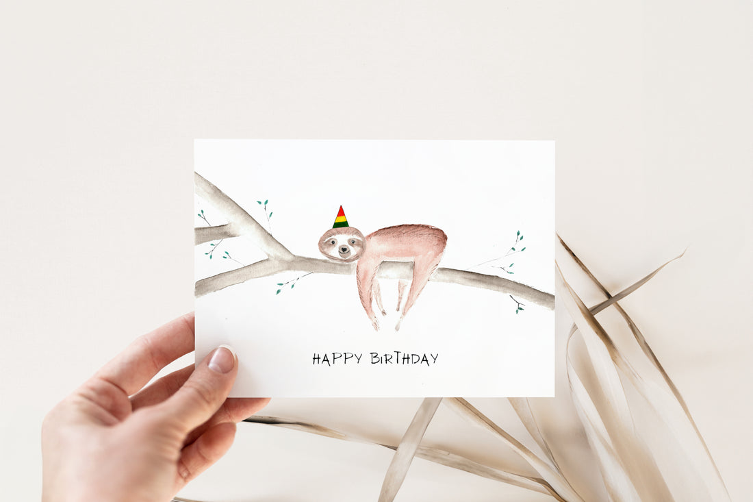 Karte zum Geburtstag Faultier