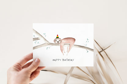Karte zum Geburtstag Faultier