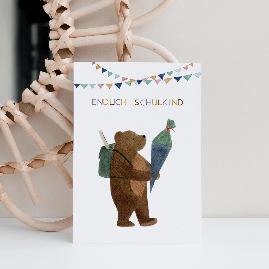 Karte Endlich Schulkind Bär