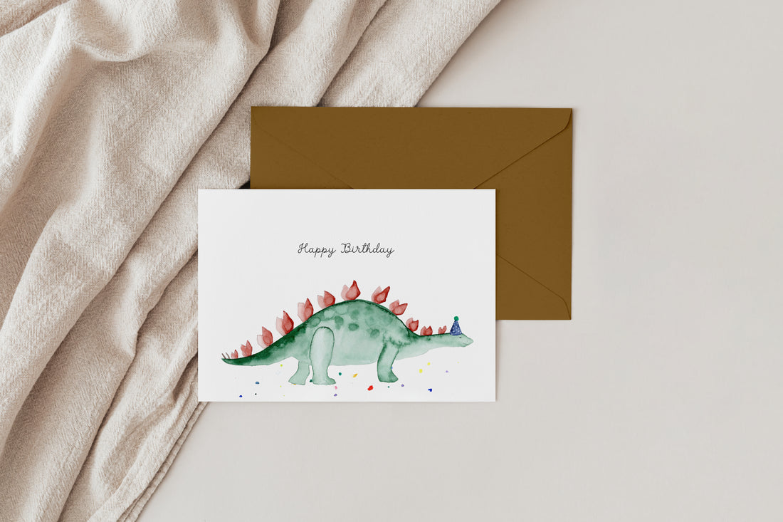 Karte Kinder Geburtstag Dinosaurier Stegosaurus