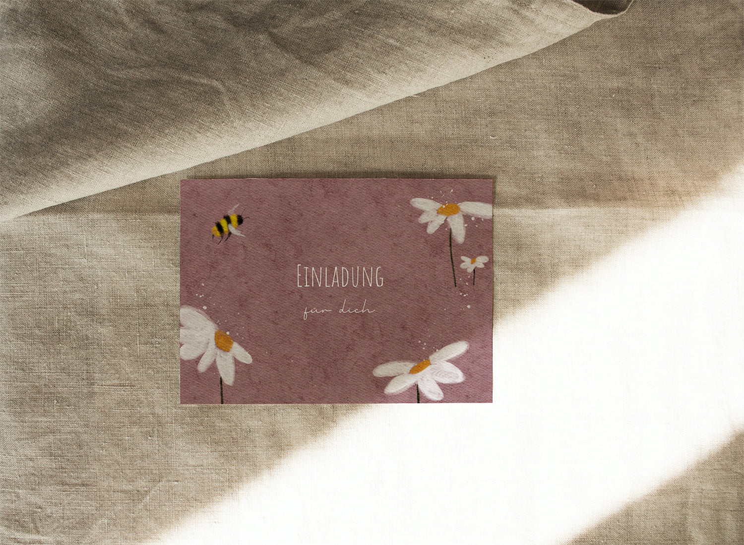 Blumen-Einladungskarten in Rosa für den Kindergeburtstag als Set