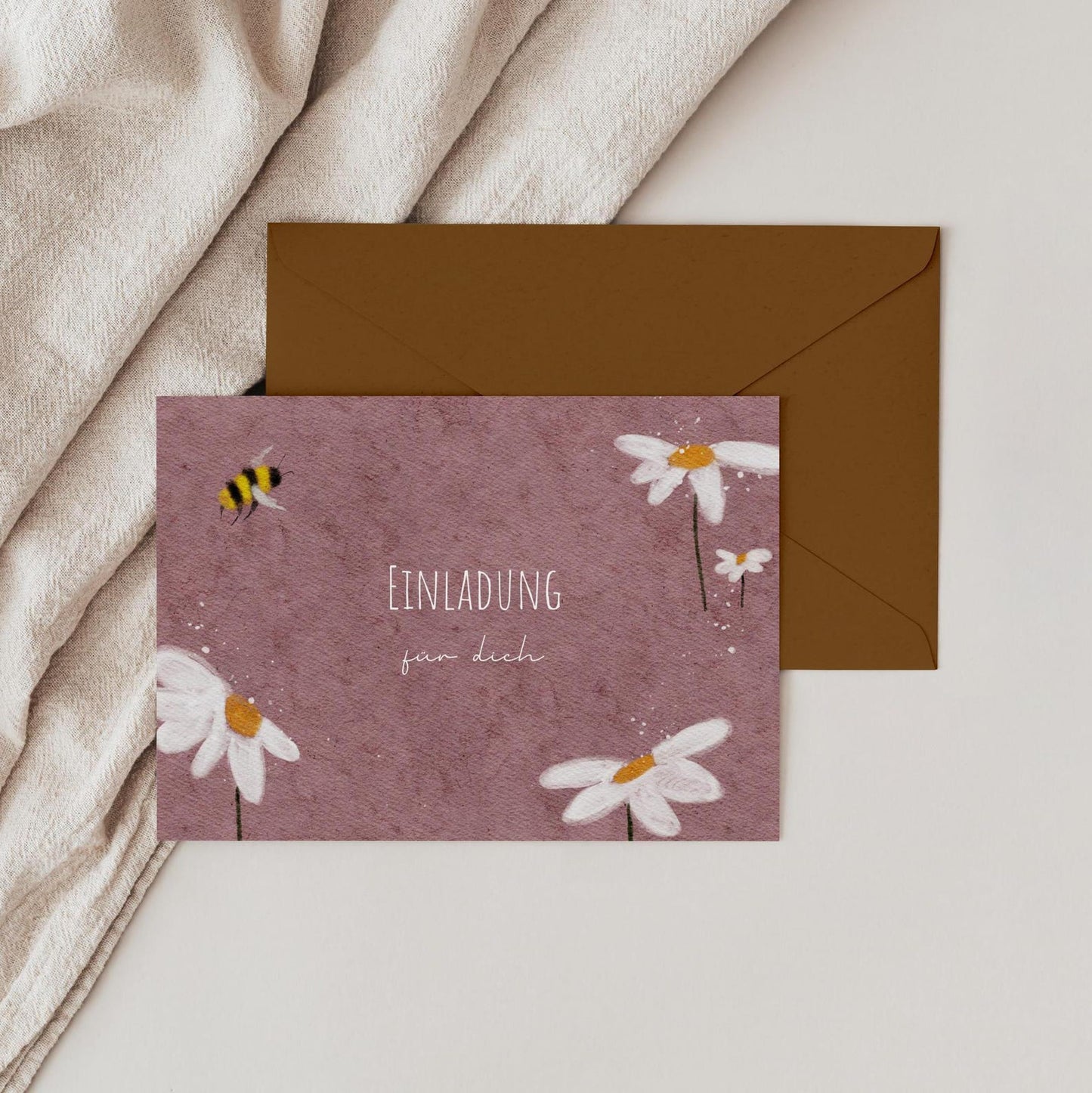 Einladungskarten-Set "Blumen“ (Rosa)