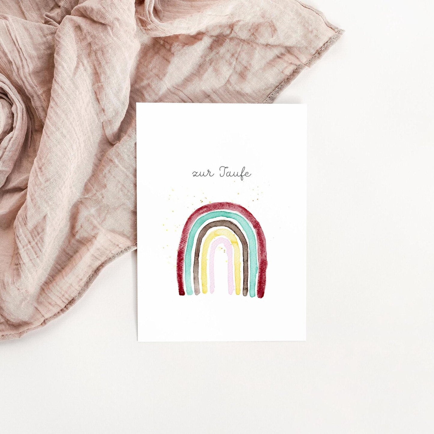 Karte zur Taufe "Regenbogen"