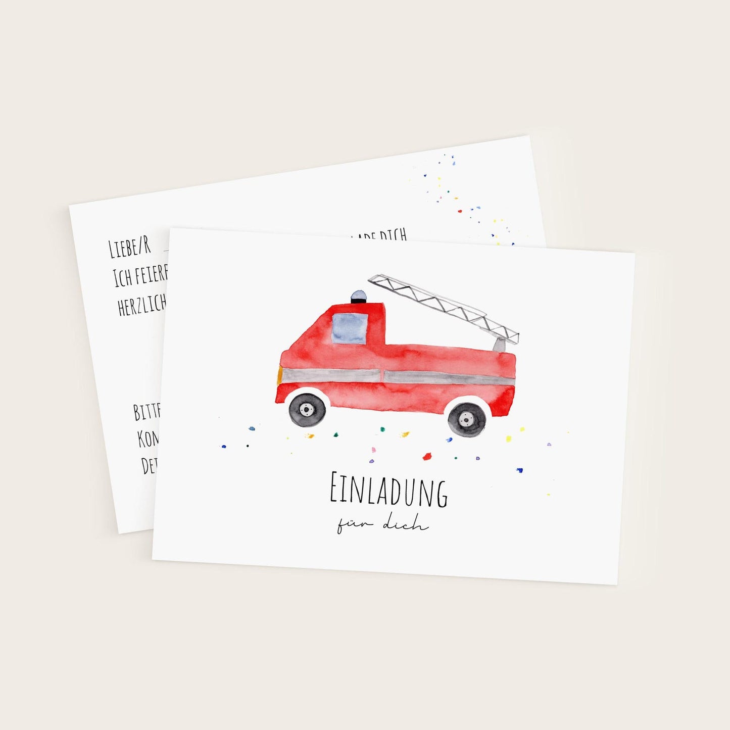 Einladungskarten-Set "Feuerwehr“