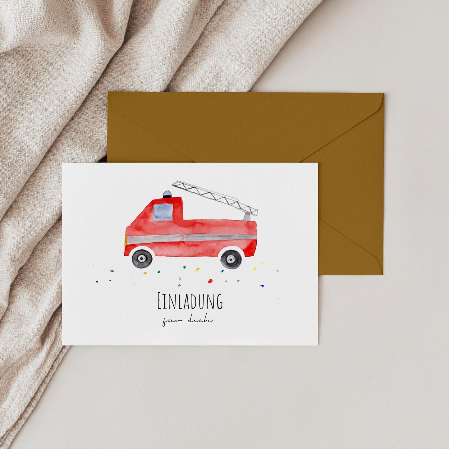 Einladungskarten-Set "Feuerwehr“