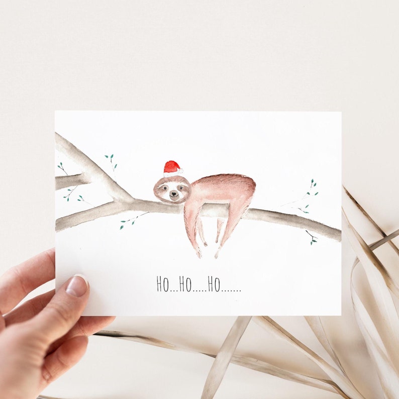 Weihnachtskarte "Faultier"
