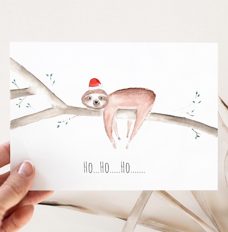 Weihnachtskarte "Faultier"