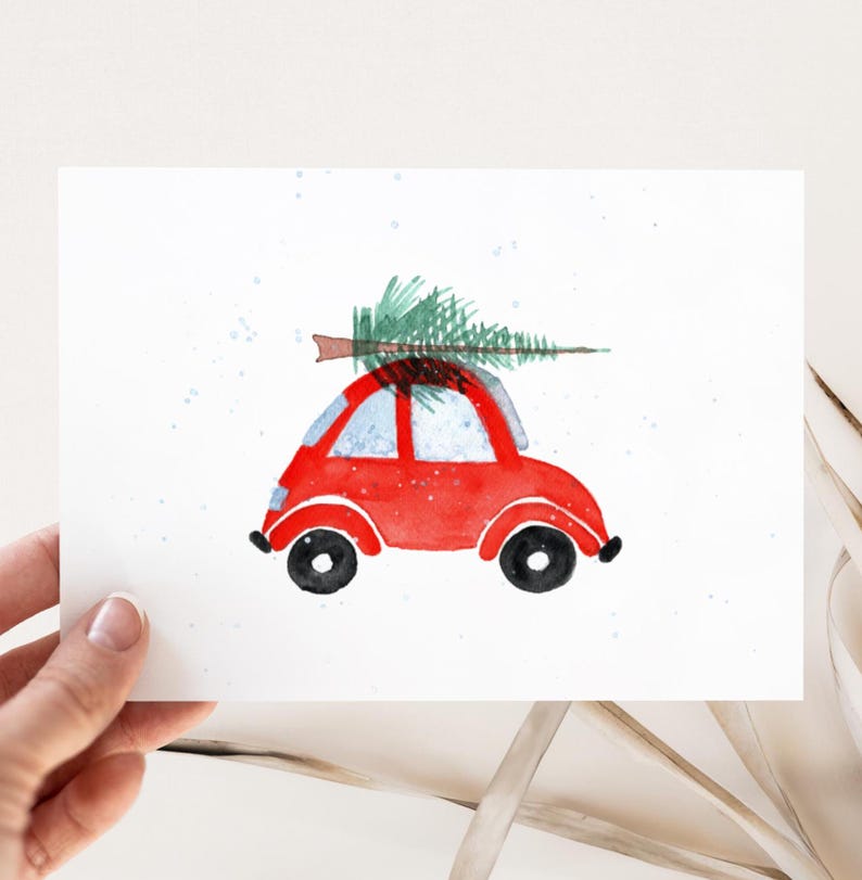Weihnachtskarte "Weihnachtsauto"