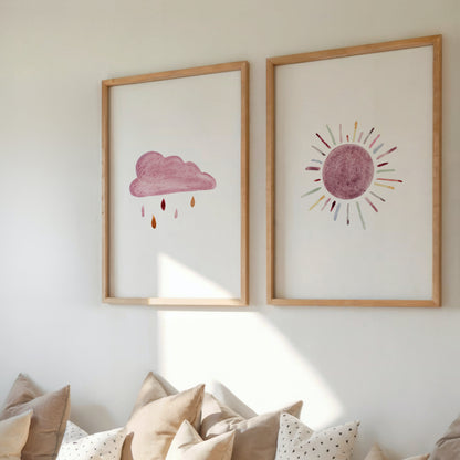 Kinderposter Wolke im Format DIN A4, ungerahmt geliefert.