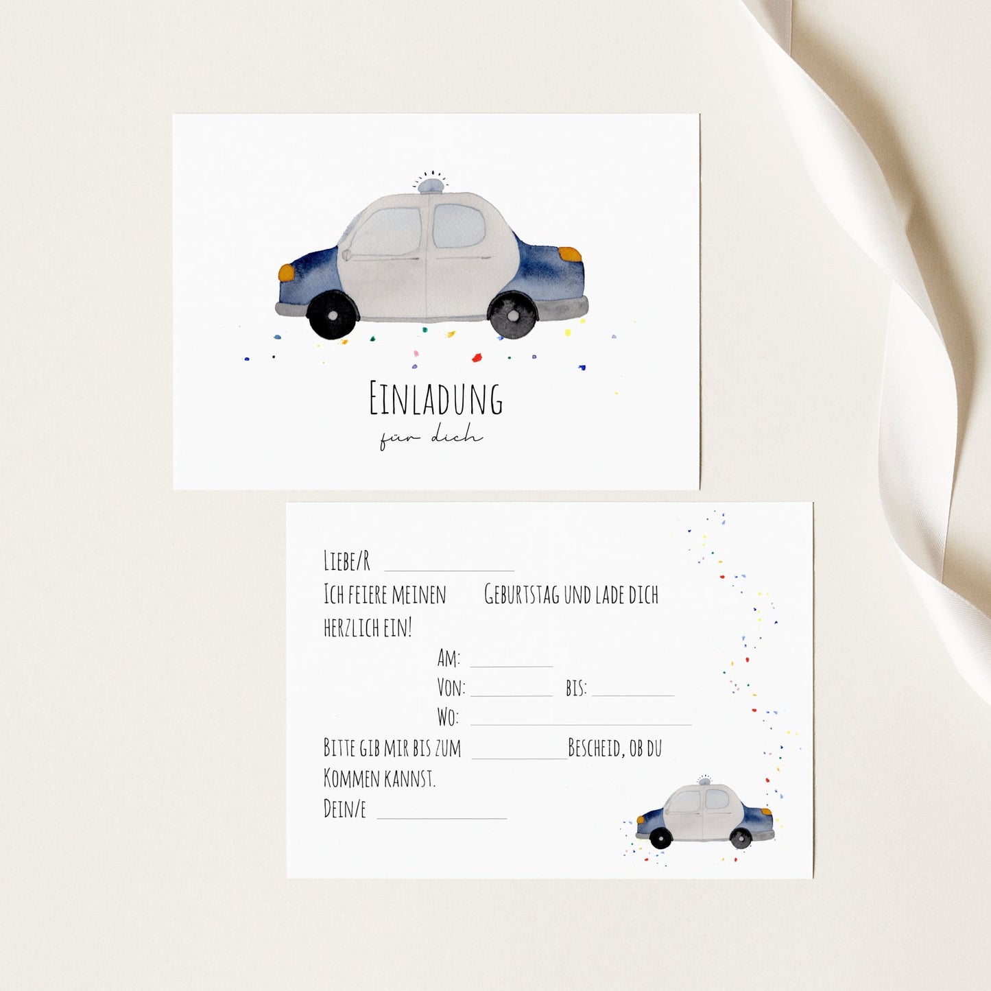 Einladungskarte-Set "Polizei“