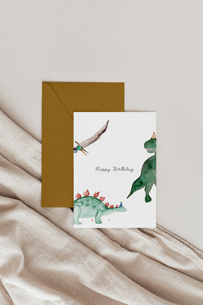 Kinder Postkarte Geburtstag Dino